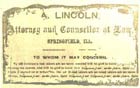 A. Lincoln's business card